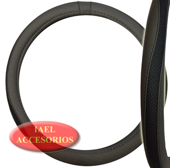 CUBRE VOLANTE CURVS 38CM NEGRO C/GRIS