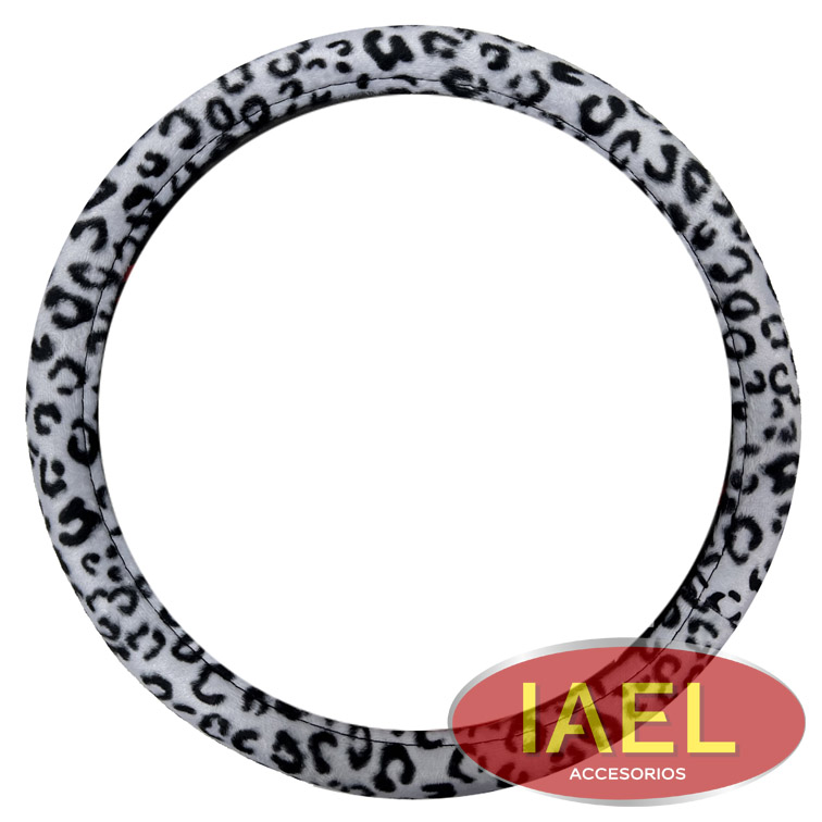 CUBRE VOLANTE ANIMAL PRINT BLANCO Y NEGRO 38CM AFELPADO