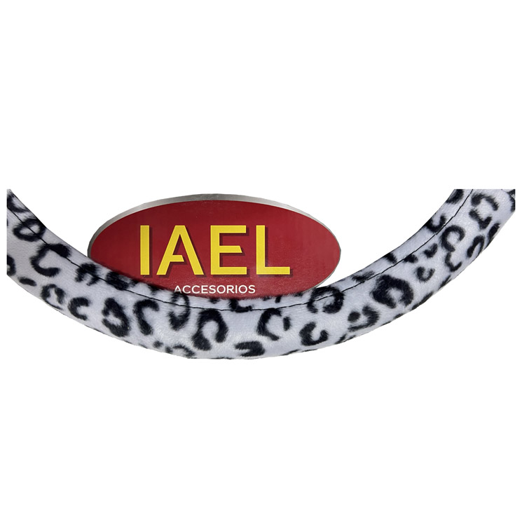 CUBRE VOLANTE ANIMAL PRINT BLANCO Y NEGRO 38CM AFELPADO - 2