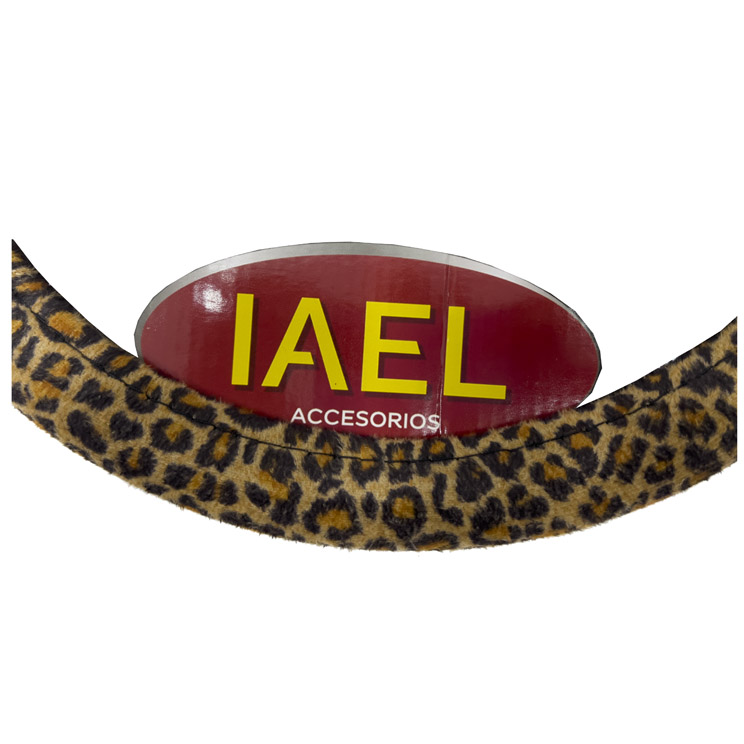 CUBRE VOLANTE ANIMAL PRINT MARRON Y NEGRO 38CM AFELPADO - 2