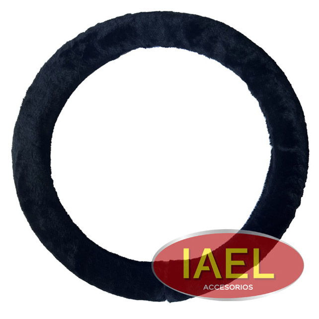 CUBRE VOLANTE NEGRO TEDDY 38CM AFELPADO