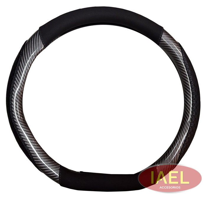 CUBRE VOLANTE 38CM BASE PLANA, NEGRO CON GRIS CARBONO
