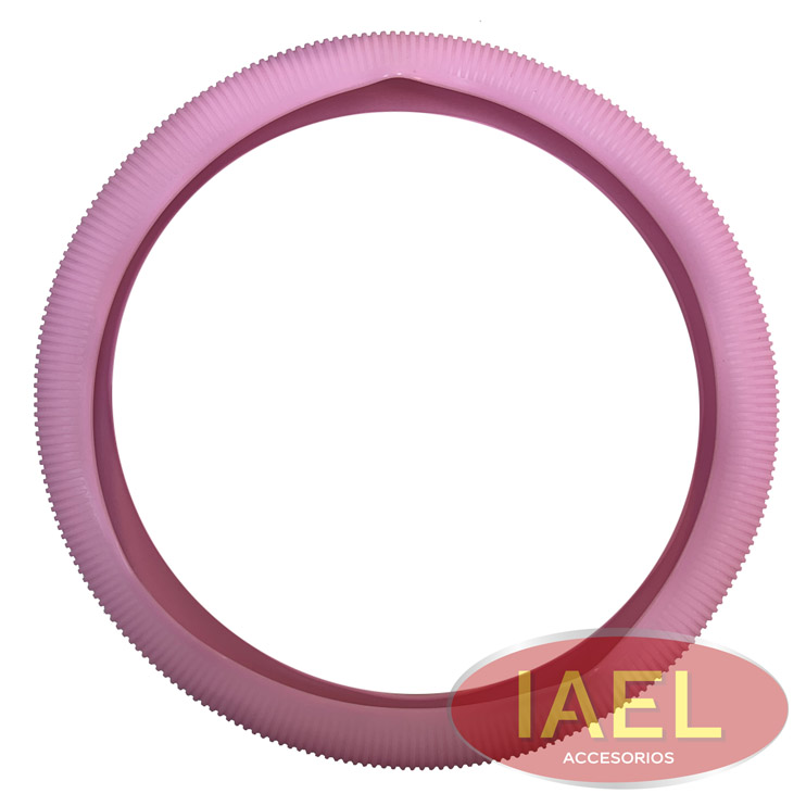 CUBRE VOLANTE SILICONADO ROSA RAYADO FLUOR, UNIVERSAL