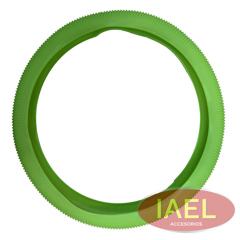 CUBRE VOLANTE SILICONADO VERDE RAYADO FLUOR, UNIVERSAL