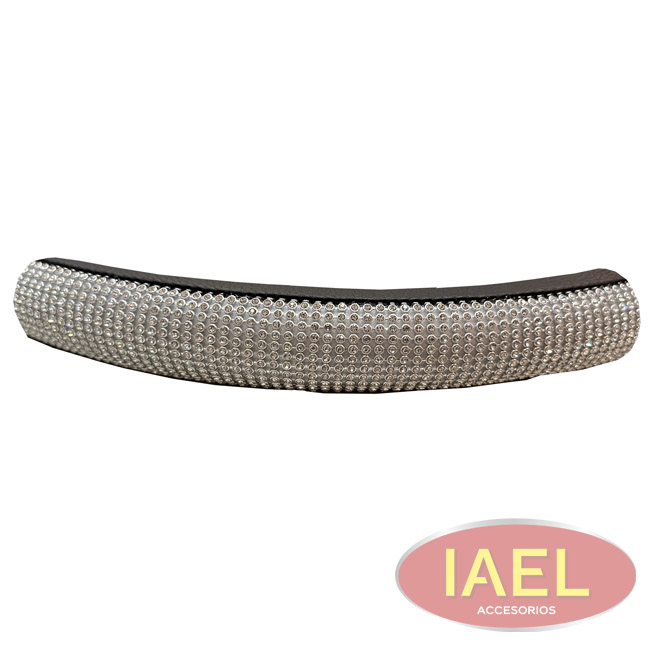CUBRE VOLANTE SHINE CUERINA NEGRO CON VUELTA DE BRILLOS PLATEADOS,38CM - 2