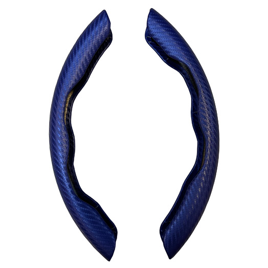 CUBRE VOLANTE APLIQUES 2PCS AZUL CARBONO - 2