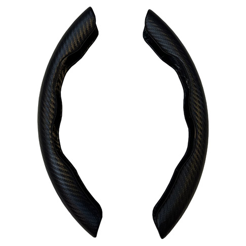 CUBRE VOLANTE APLIQUES 2PCS NEGRO CARBONO - 2