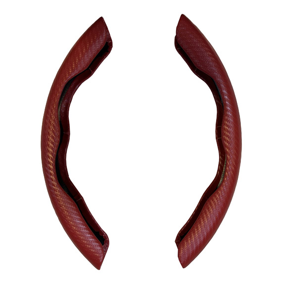 CUBRE VOLANTE APLIQUES 2PCS ROJO CARBONO - 2