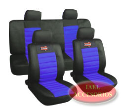 JGO. FUNDA CUERINA, COMPLETA, SPORT, AZUL C/NEGRO