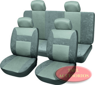 JGO. FUNDA COMPL, ELEGANCE, GRIS PANA+PIQUE