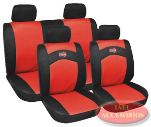JGO. FUNDA COMPL DEPORTIVA, TELA COMB, IA-TUNING ROJO