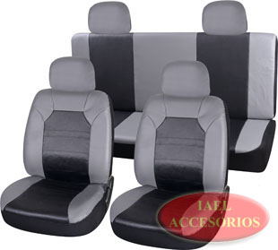 JGO. FUNDA S/CUERO GRIS CLARO OSCURO, COMPLETA, STAMPA