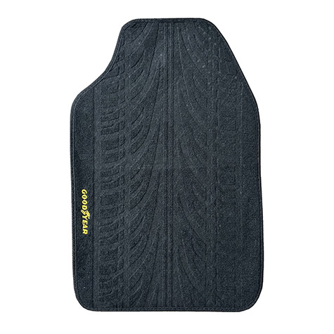 JGO. CUBRE ALFOMBRAS FELPA PISADA NEUMATICO GOODYEAR, PVC, 4 PIEZAS - 2