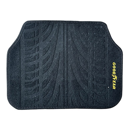 JGO. CUBRE ALFOMBRAS FELPA PISADA NEUMATICO GOODYEAR, PVC, 4 PIEZAS - 3