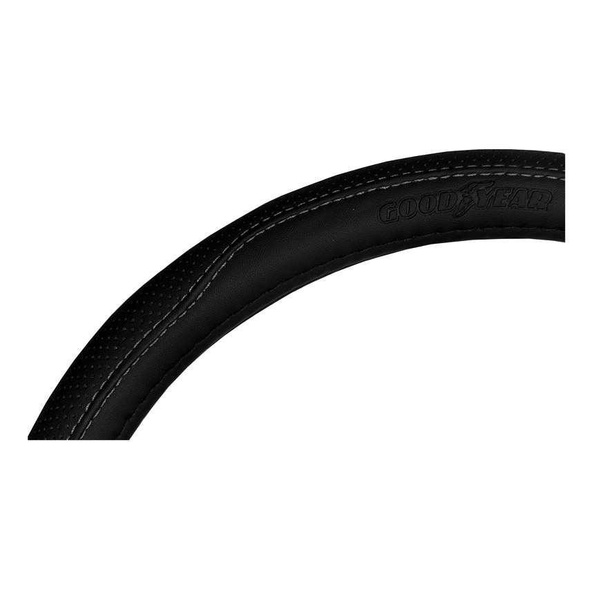 CUBRE VOLANTE GOODYEAR, NEGRO CON COSTURA GRIS, AUTO 38CM - 2