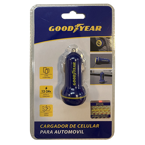 CARGADOR USB UNIVERSAL PARA ENCENDEDOR GOODYEAR, USB Y USB-C, CARGA RAPIDA - 3
