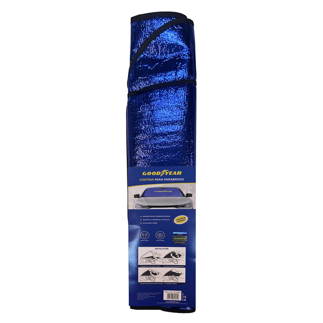 CORTINA DELANTERA GOODYEAR METALIZADA AZUL PLEGABLE 130CM. X 60CM. - 3