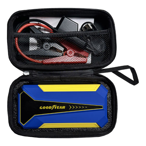 ARRANCADOR PORTATIL GOODYEAR, 10000MA, RECARGABLE. CON ESUCHE Y ACCESO - 3