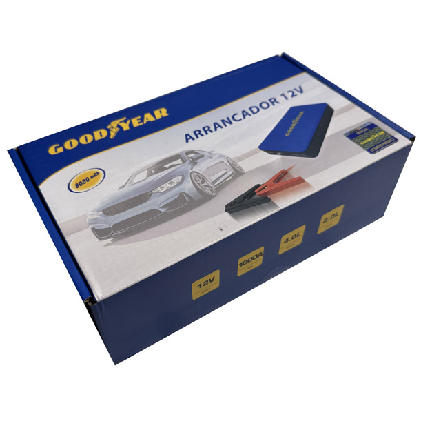 ARRANCADOR PORTATIL GOODYEAR, 8000MA, RECARGABLE. CON ACCESORIOS - 3