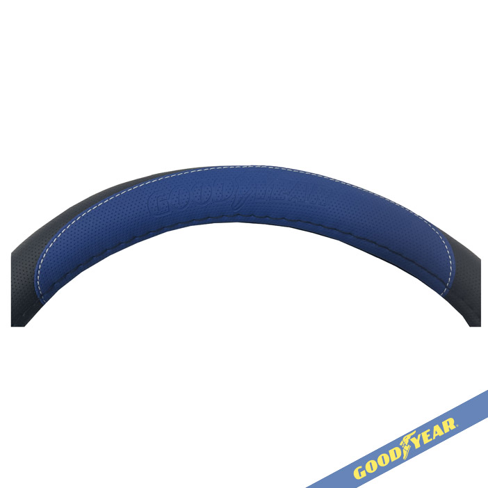 CUBRE VOLANTE GOODYEAR, NEGRO CON AZUL, AUTO 38CM - 2