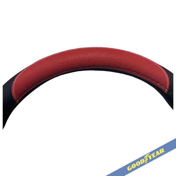 CUBRE VOLANTE GOODYEAR, NEGRO CON ROJO, AUTO 38CM - 2