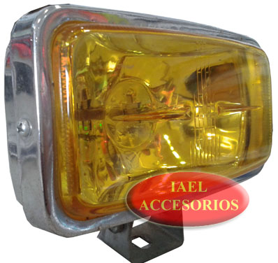 JGO. FAROS RECT. CROMADOS METALICOS AMBAR