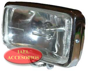 JGO. FAROS RECT. CROMADOS METALICOS CRISTAL