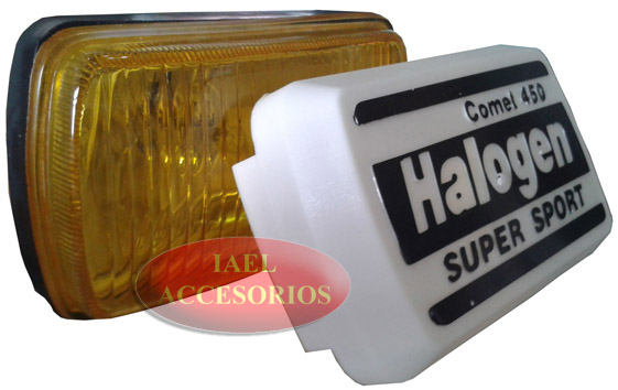 JGO. FARO IODO RECT. 154X72X60MM C/TAPA AMBAR