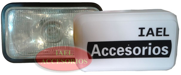 FARO IODO RECT. C/TAPA METALICO CRISTAL