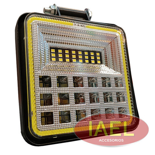 FARO LED CUADRADO 126W 42 MULTILEDS + OJO DE ANGEL 11X11CM BLANCO