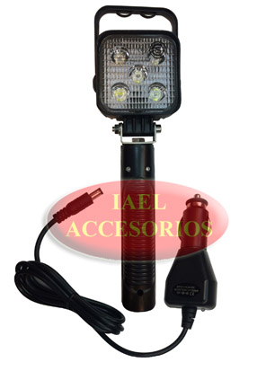 FARO CON MANIJA, 5 LEDS, RECARGABLE, 15W 12V