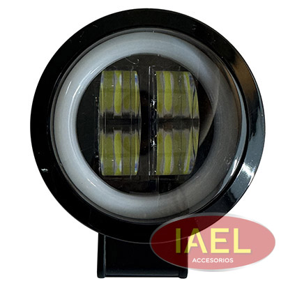 FARO LED REDONDO MINI, 20W 2 LEDS + OJO DE ANGEL, 8CM DIAMETRO, BLANCO