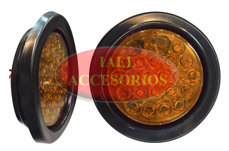 FARO REDONDO SEÑALIZACION, 138MM, 1 POLO, 12V, 24LEDS AMBAR