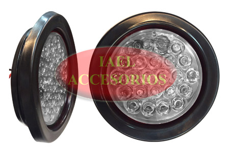 FARO REDONDO SEÑALIZACION, 138MM, 1 POLO, 12V, 24LEDS CRISTAL