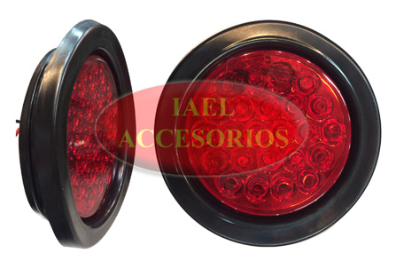 FARO REDONDO SEÑALIZACION, 138MM, 1 POLO, 12V, 24LEDS ROJO