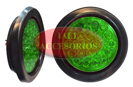 FARO REDONDO SEÑALIZACION, 138MM, 1 POLO, 12V, 24LEDS VERDE