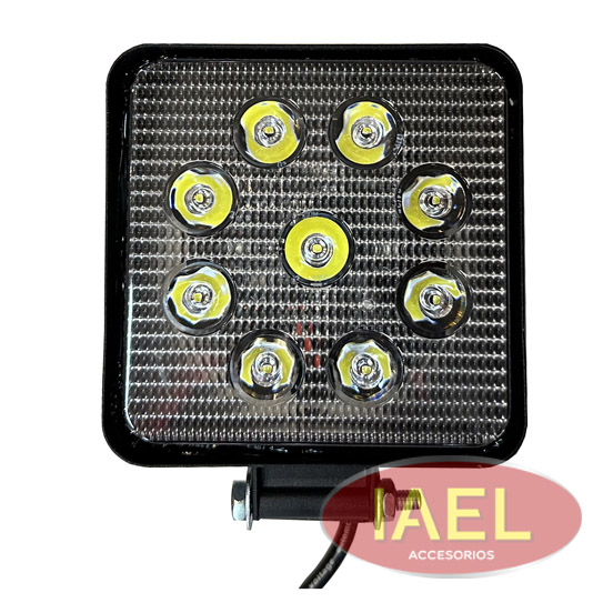 FARO LED CUADRADO 27W 9 LEDS 11 X 11CM BLANCO