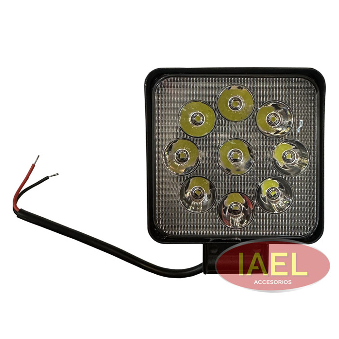 FARO LED CUADRADO MINI, 27W 9 LEDS 8 X 8CM, BLANCO