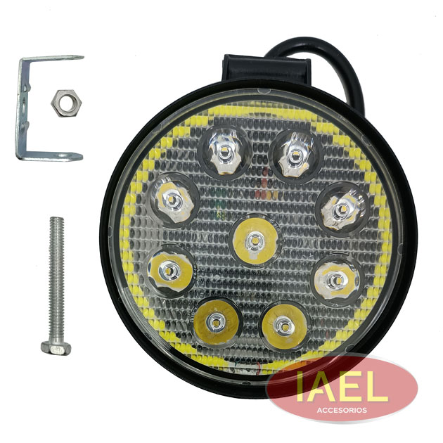 FARO LED REDONDO 27W 9 LEDS + OJO DE ANGEL BLANCO, 11CM DIAMETRO
