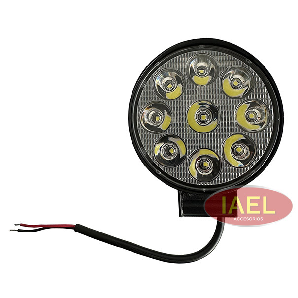 FARO LED REDONDO MINI, 27W 9 LEDS 8CM DIAMETRO, BLANCO