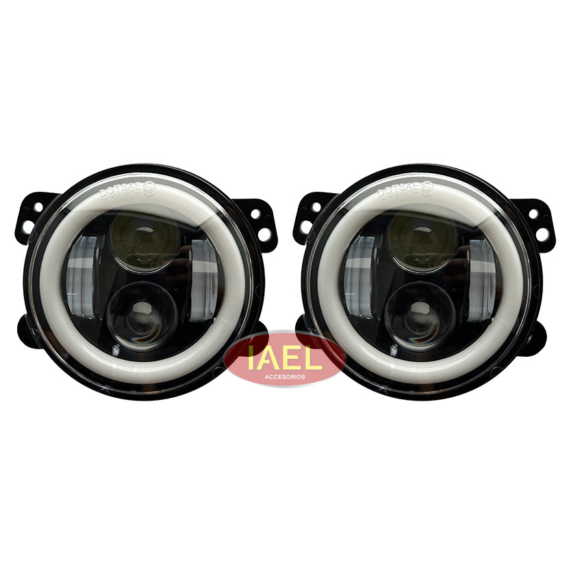 JGO. X2 DE FAROS AUXILIARES LED TIPO ORIGINAL 2 INTENSIDADES + DRL GIRO Y POSICION, 4 PULGADAS 40W