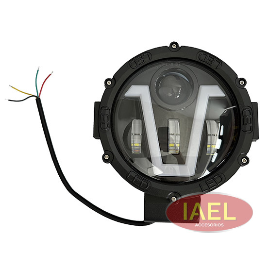 FARO LED REDONDO 7 PULGADAS, LED + DRL POSICION Y GIRO, 40WATTS, 2 INTENCIDADES, SUPER PESADO, PREMIUM