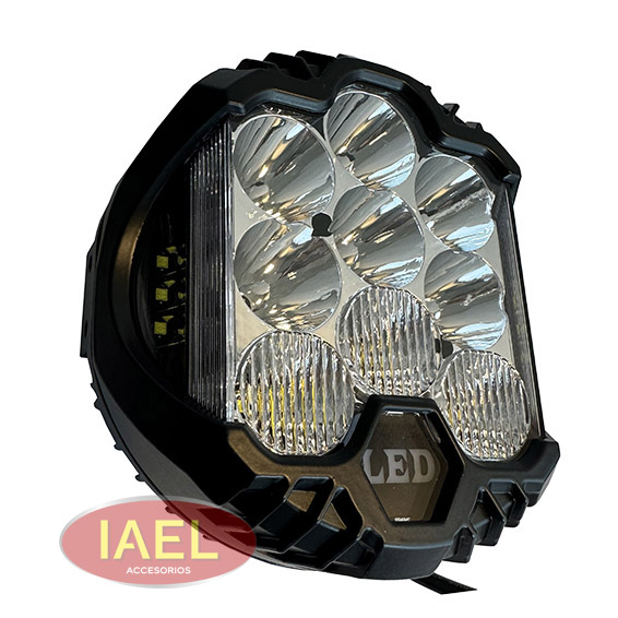 FARO LED REDONDO 7 PULGADAS, 9 LED + DRL AMBAR, 45WATTS, 2 INTENCIDADES, SUPER PESADO, PREMIUM