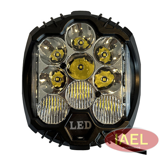 FARO LED REDONDO 7 PULGADAS, 9 LED + DRL AMBAR, 45WATTS, 2 INTENCIDADES, SUPER PESADO, PREMIUM - 2
