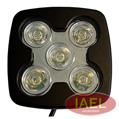 FARO LED CUADRADO, 5 LED, 50WATTS, SUPER PESADO, PREMIUM, 11 X 11CM