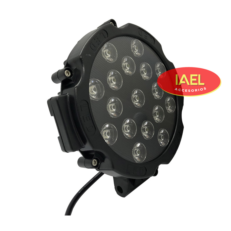 FARO LED REDONDO 51W 17 LEDS, 17,5CM DIAMETRO, FRENTE NEGRO - 2