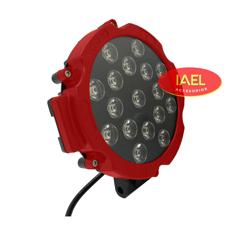 FARO LED REDONDO 51W 17 LEDS, 17,5CM DIAMETRO, FRENTE ROJO - 2