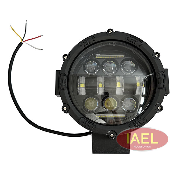 FARO LED REDONDO 7 PULGADAS, LED + POSICION, 69WATTS, 2 INTENCIDADES, SUPER PESADO, PREMIUM