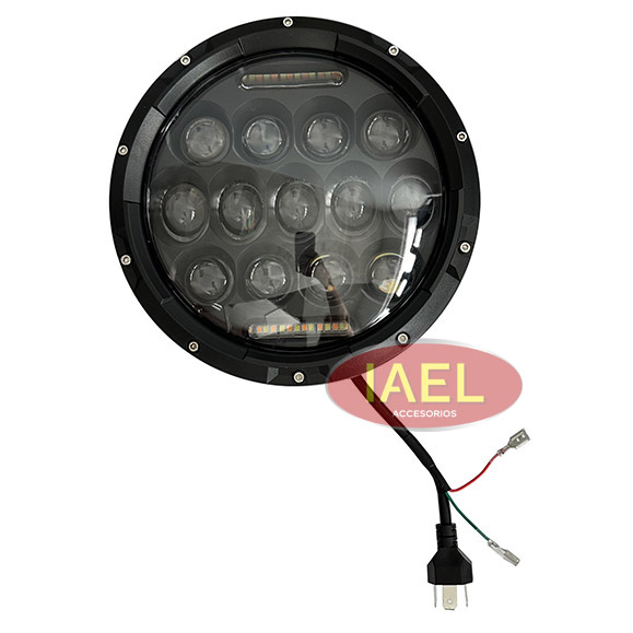 FARO LED OPTICA REDONDA 7 PULGADAS 180MM 40W, 13 LED, ALTA Y BAJA, BARRAS LED GIRO