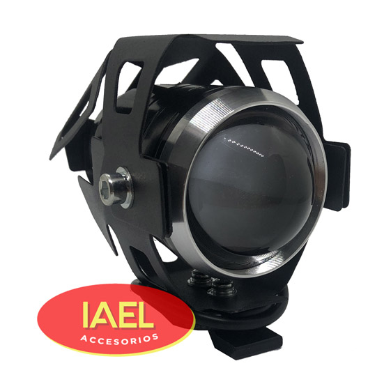 FARO DE LED MOTO REDONDO 10W 1 LED 12 X 9,2 CM CON LUPA Y CARCAZA